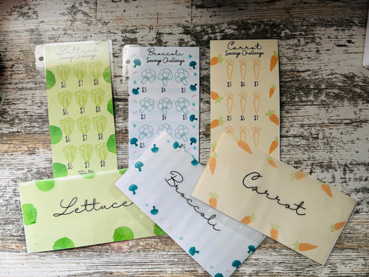Vegetable Savings Challenge Cash Envelopes