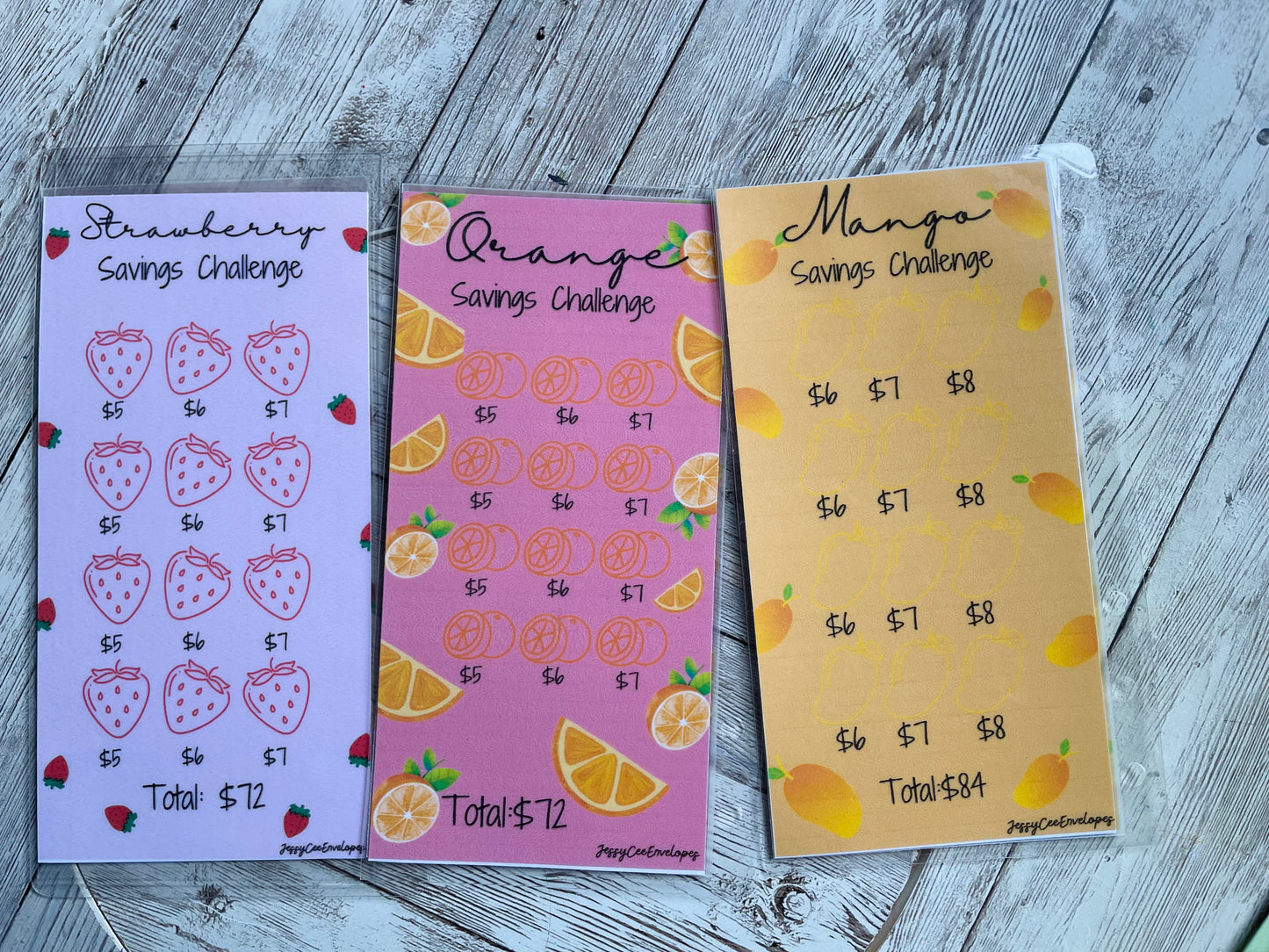 Fruit Savings Challenge Cash Envelopes