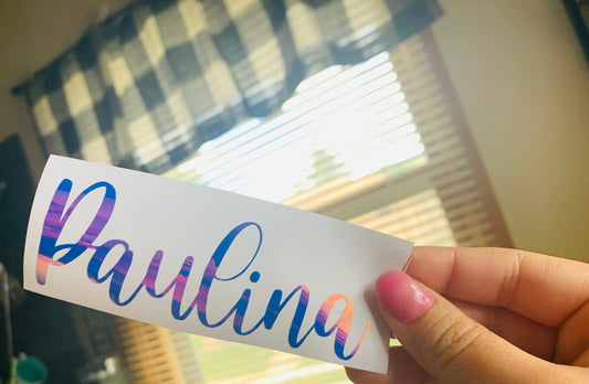 Name Decal, Holographic Name decal, Name Stickers, Personalized Name, Water Bottle Name Sticker, Tumbler Sticker, Custom Name Decal
