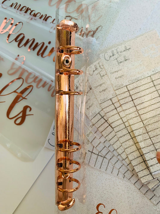 Rose Gold Budget Binder Bundle, Cash envelope system Starter Kit, Cash envelope wallet,Personalized Budget Binder