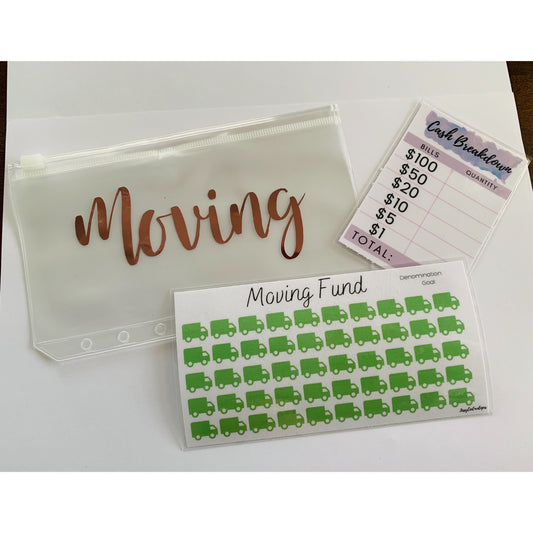 Moving out fund savings challenge, savings challenge bundle, cash envelope, savings tracker