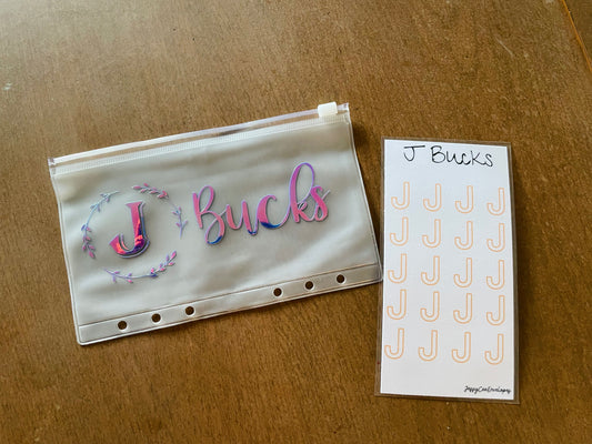 Initial Bucks Challenge, Dollar Savings Challenge, Cash Envelope, Savings Challenge