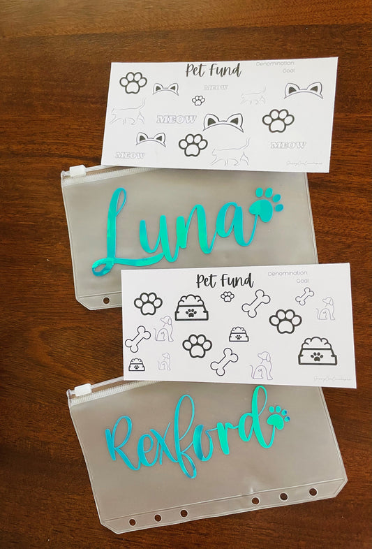 Pet Fund Savings Challenge, Pet Savings Challenge, Dog Fund, Cat Fund