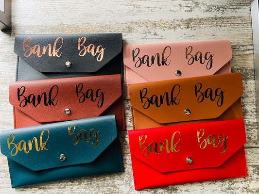 Bank Bag, Money Bag, Bank Withdrawal Bag, Cash Breakdown Card