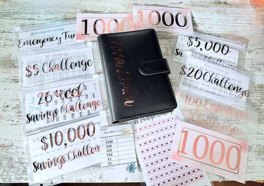 Budget Binder Starter Kit, Savings Challenges Bundle, Cash Envelope Wallet