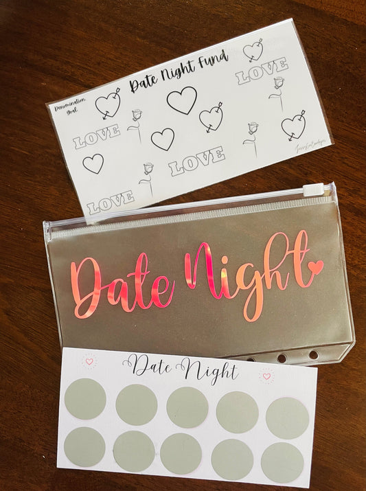 Date Night Savings Challenge, Date night fund, scratch off challenge, savings tracker