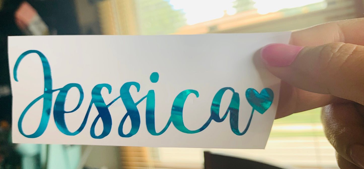 Name Decal, Holographic Name decal, Name Stickers, Personalized Name, Water Bottle Name Sticker, Tumbler Sticker, Custom Name Decal