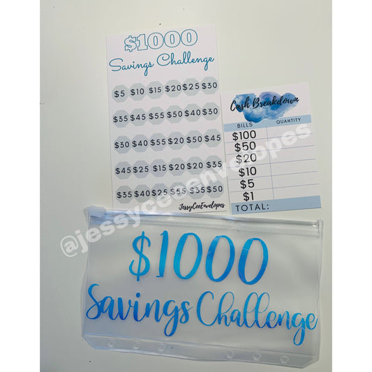 1000 savings challenge, savings tracker, savings challenge, bundle, cash envelope