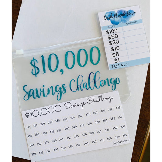 10,000 savings challenge, savings challenge, bundle,savings tracker, cash envelope