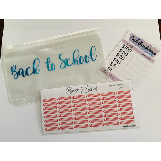 Back to School challenge, savings challenge, cash envelope, savings challenge bundle, savings tracker