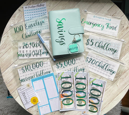 Budget Binder Starter Kit, Savings Challenges Bundle, Cash Envelope Wallet